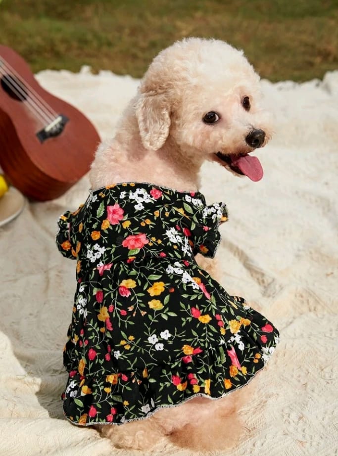 Vestido para Mascotas Estampado Flor