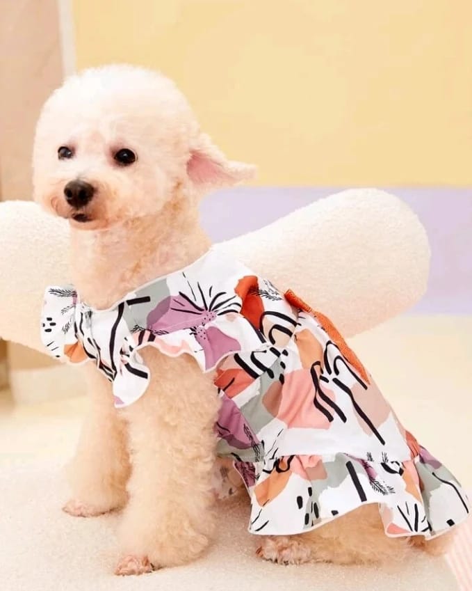 Vestido para Mascotas Estampado Plantas