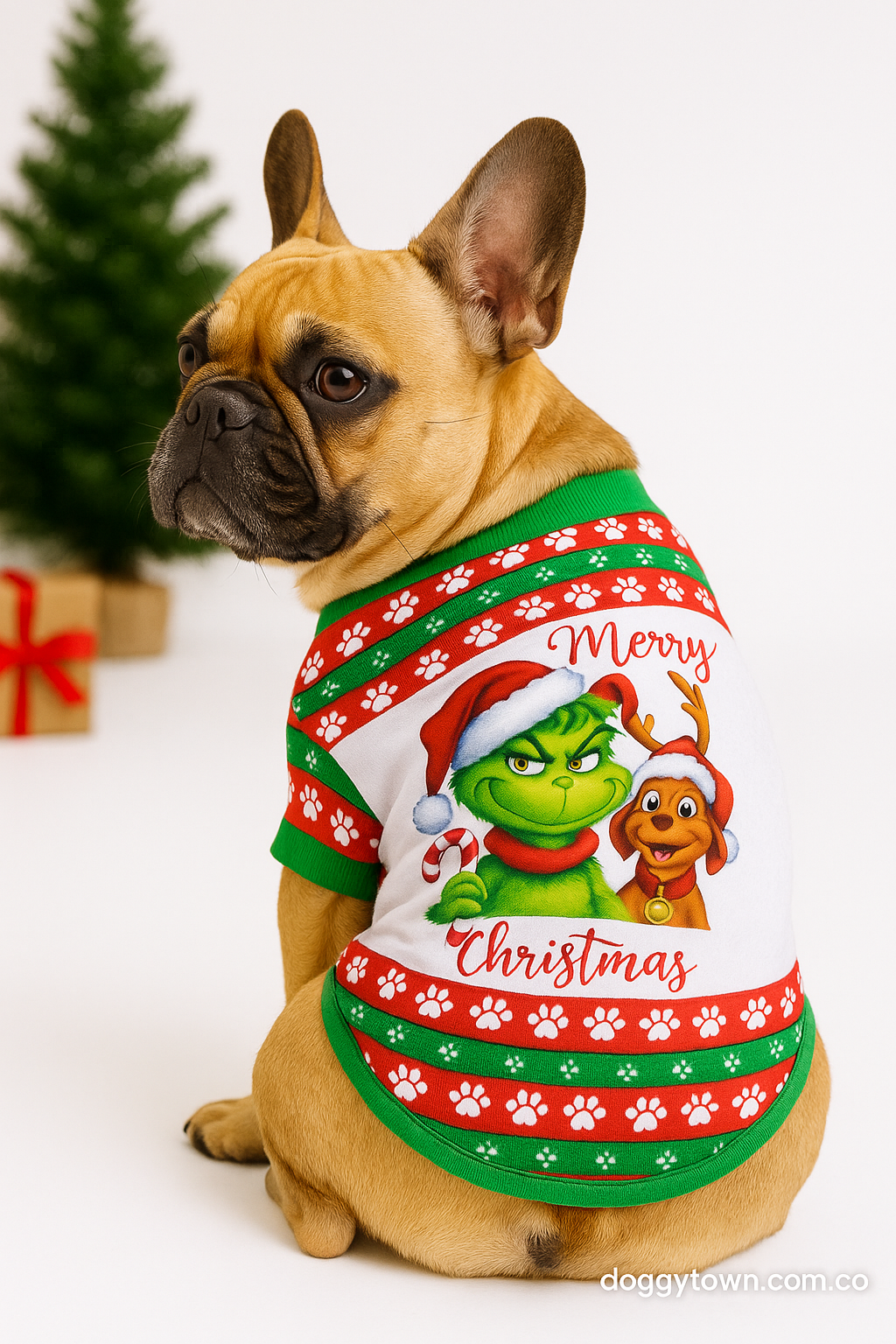 Camiseta del Grinch Navideña para Perros y Gatos