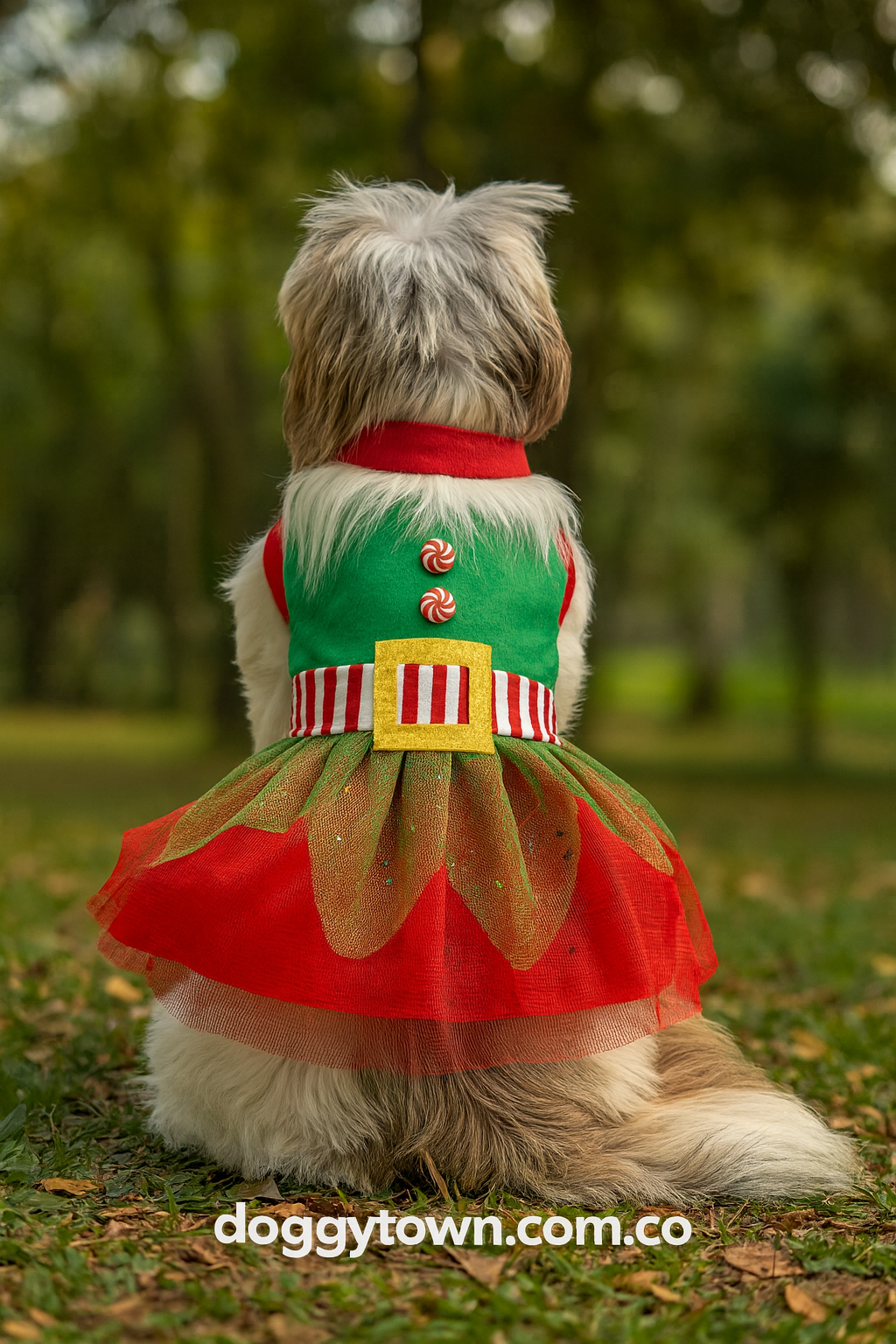 Vestido de Elfa Navideño para Perros y Gatos