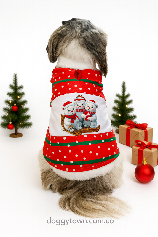 Camiseta Navideña de Osos Polares para Perros y Gatos