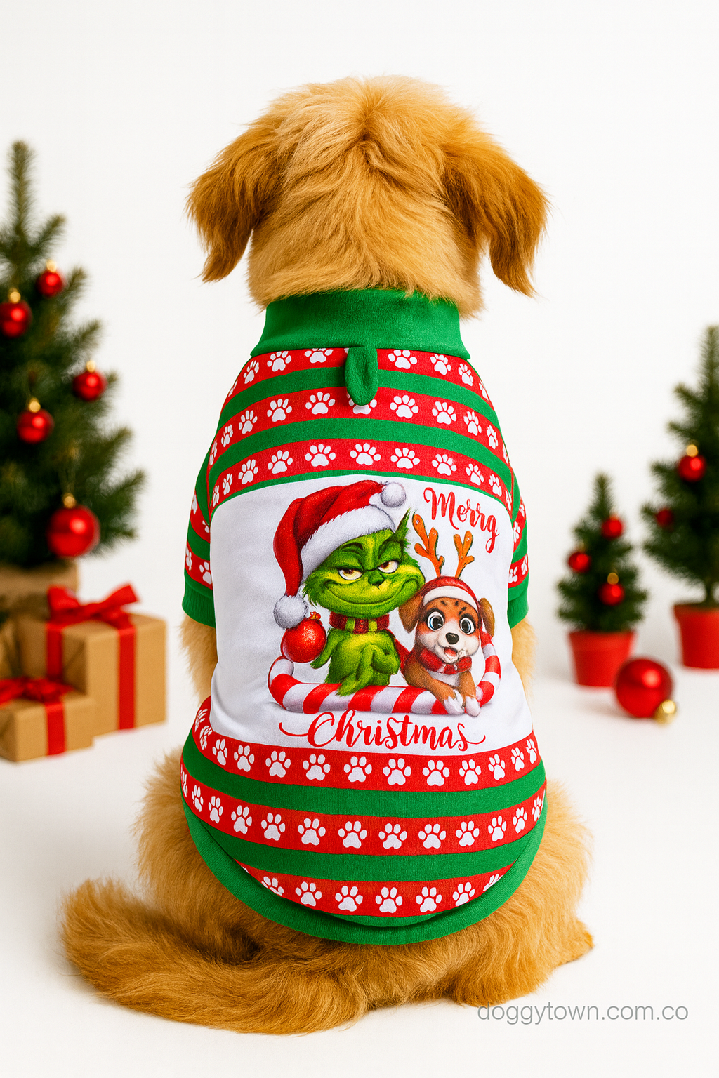 Camiseta del Grinch Navideña para Perros y Gatos