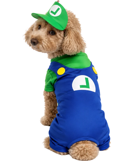 Disfraz de Luigi Bros para Perros y Gatos