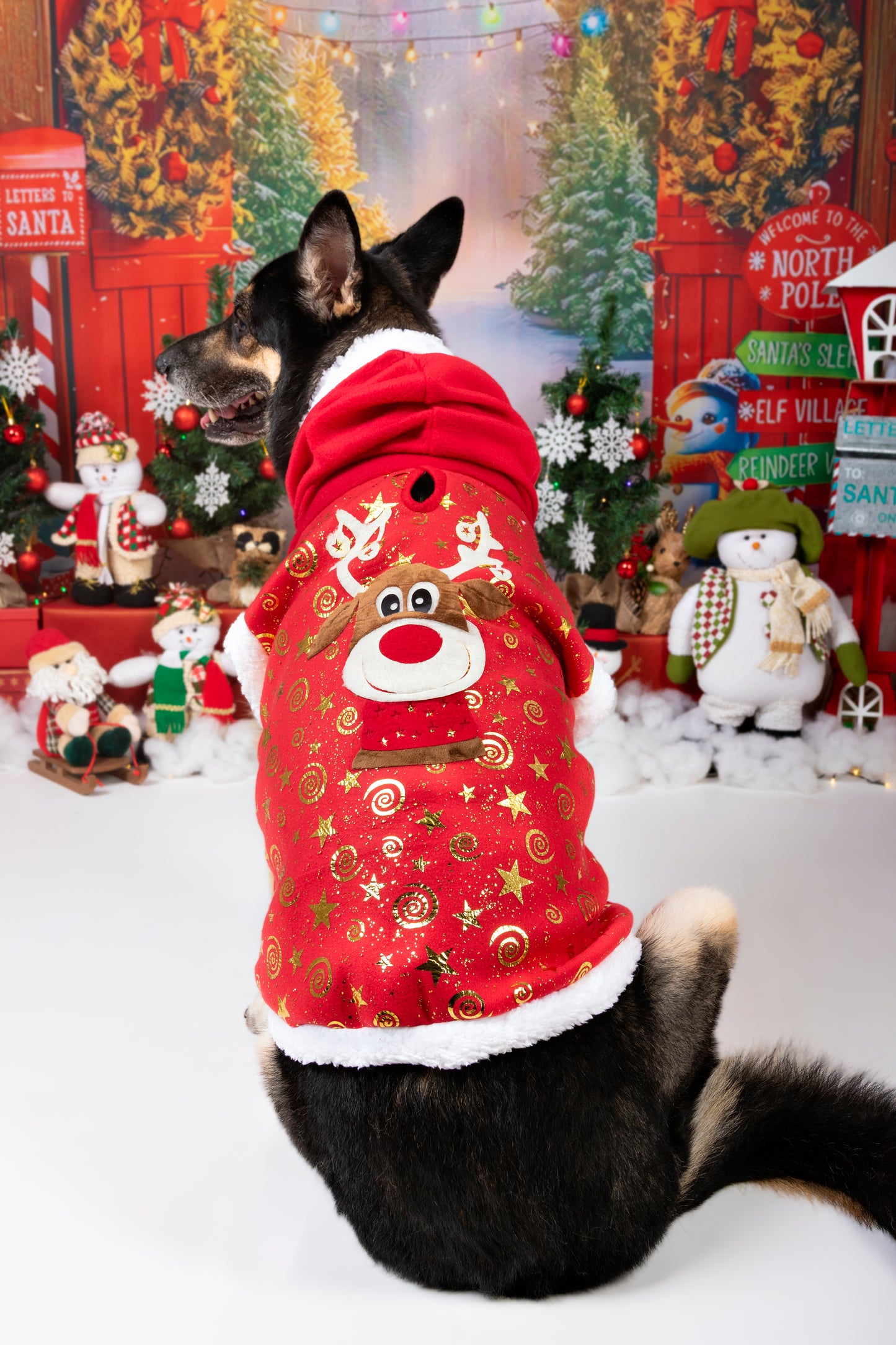 Saco Navidad Estampado Reno para Perros