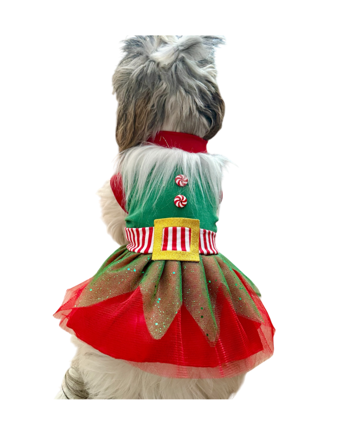 Vestido de Elfa Navideño para Perros y Gatos