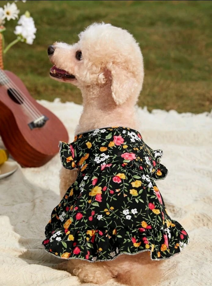Vestido para Mascotas Estampado Flor