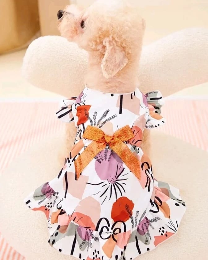 Vestido para Mascotas Estampado Plantas