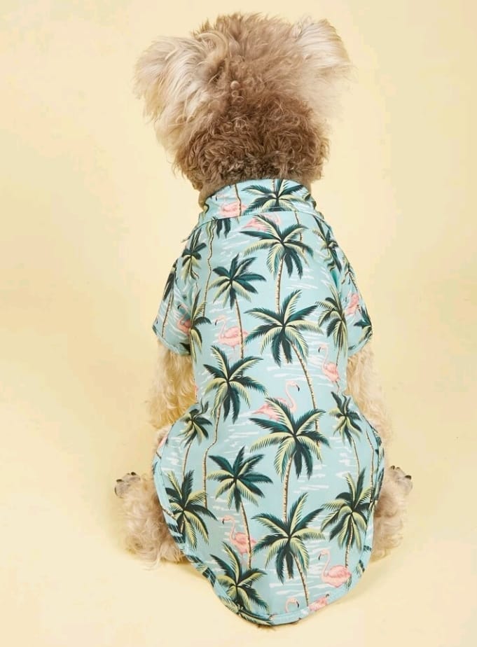 Camisa para Perros Estampado Palmas 2XL